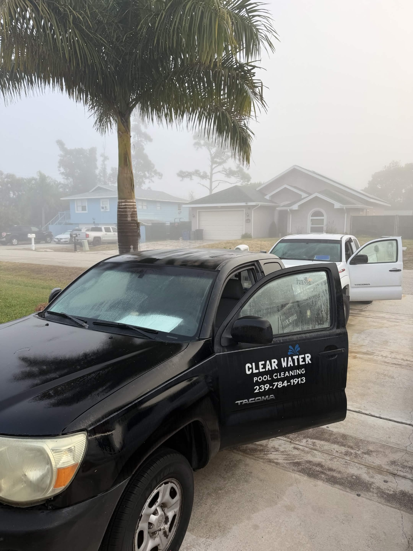 Clear Water Pool Cleaning service trucks