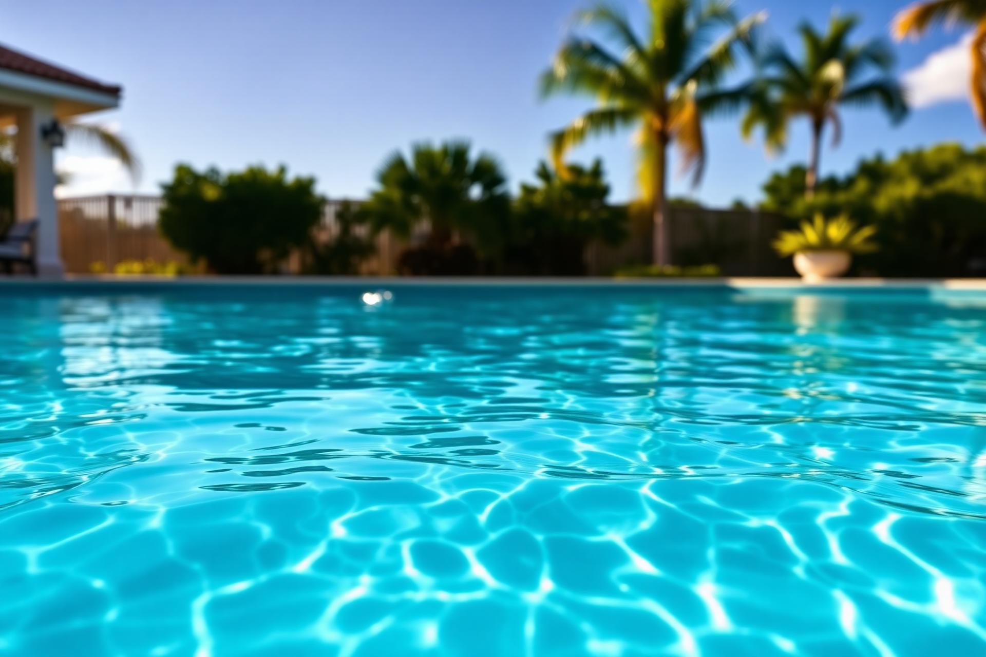 Sparkling clean backyard swimming pool in Southwest Florida